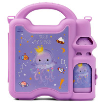 Eazy Kids Lunch Box with Bottle - Purple