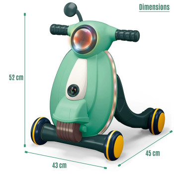 Little Story - Multifunctional Baby Walker with Light & Music, Fun & Learning Toy - Green