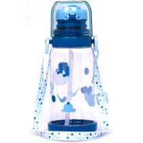 Eazy Kids Water Bottle 600ml with straw - Blue