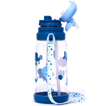 Eazy Kids Water Bottle 600ml with straw - Blue