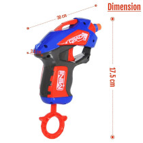 Little Story Kids Manual Mini Bullet Gun with 10 Soft Bullets - Pack of 2 - Blue