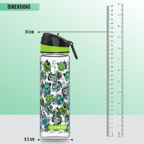 Eazy Kids Lunch Box and Tritan Water Bottle w/ Carry handle, Gen Z - Black, 650ml