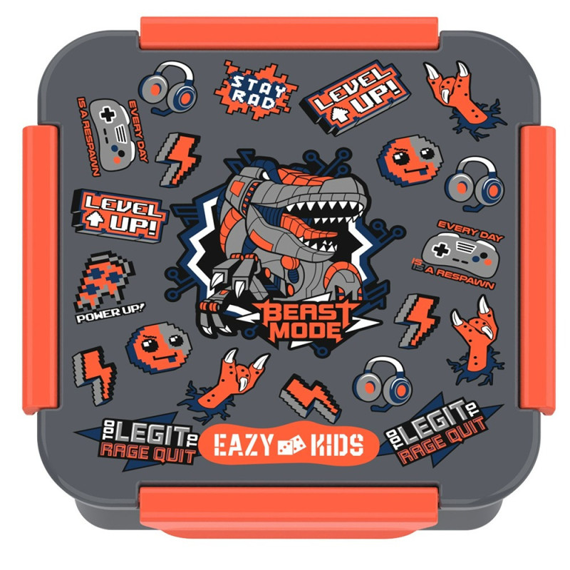 Eazy Kids Lunch Box, Gen Z - Grey, 650ml