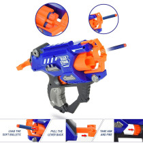 Little Story Kids Manual Bullet Gun with 10pcs Soft Bullets - Blue
