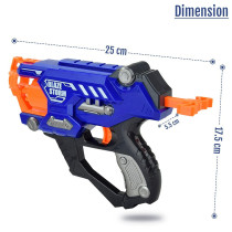 Little Story Kids Manual Bullet Gun with 10pcs Soft Bullets - Blue