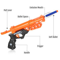 Little Story Kids Manual Bullet Gun with 10pcs Soft Bullets - Orange
