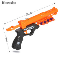 Little Story Kids Manual Bullet Gun with 10pcs Soft Bullets - Orange