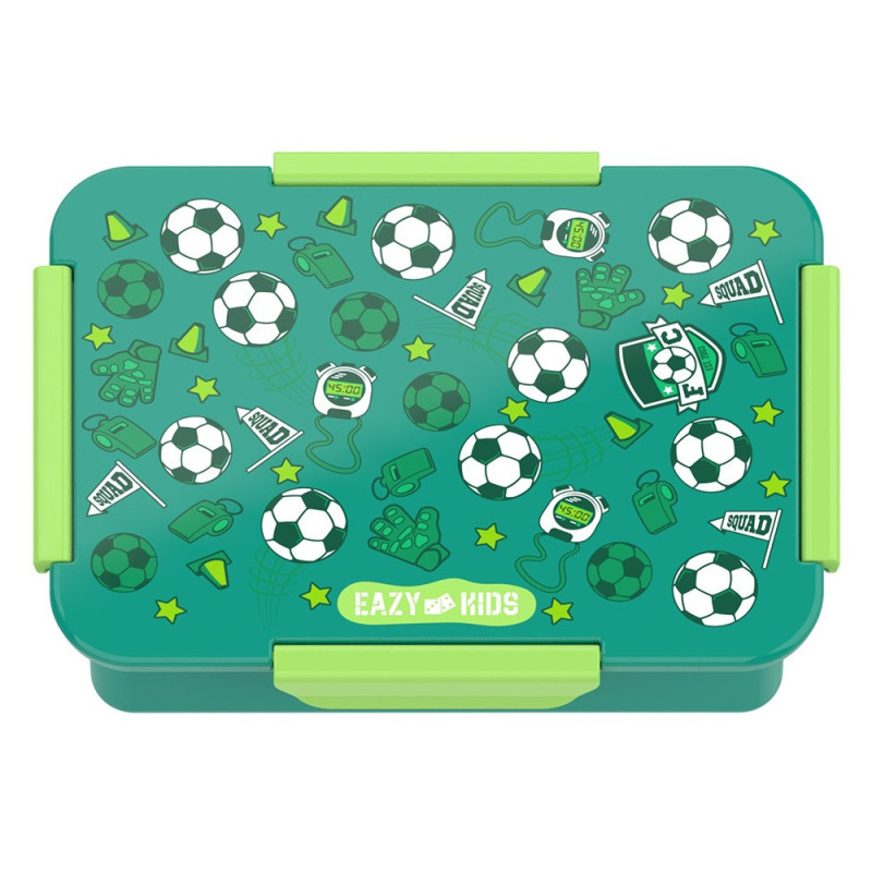 Eazy Kids Lunch Box, Soccer - Green, 850ml