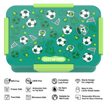 Eazy Kids Lunch Box, Soccer - Green, 850ml
