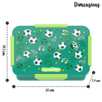 Eazy Kids Lunch Box, Soccer - Green, 850ml