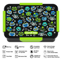 Eazy Kids Lunch Box, Gen Z - Black, 850ml