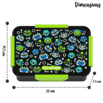 Eazy Kids Lunch Box, Gen Z - Black, 850ml