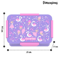 Eazy Kids Lunch Box, Tropical - Purple, 850ml