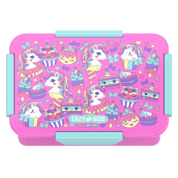 Eazy Kids Lunch Box, Unicorn Desert - Pink, 850ml