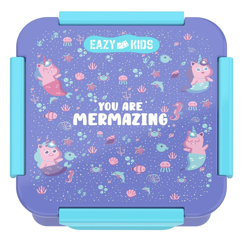 Eazy Kids Lunch Box, Mermaid - Purple, 650ml