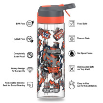 Eazy Kids Tritan Water Bottle w/ Spray, Gen Z - Grey, 750ml