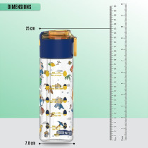 Eazy Kids Tritan Water Bottle w/ Snack Box, T-Rex- Blue, 450ml