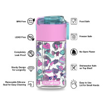 Eazy Kids Tritan Water Bottle w/ Snack Box, Gen Z - Pink, 450ml