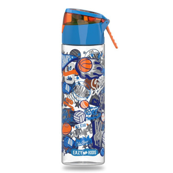 Eazy Kids Tritan Water Bottle w/ Spray, Soccer - Blue, 750ml