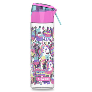 Eazy Kids Tritan Water Bottle w/ Spray, Unicorn Desert - Pink, 750ml