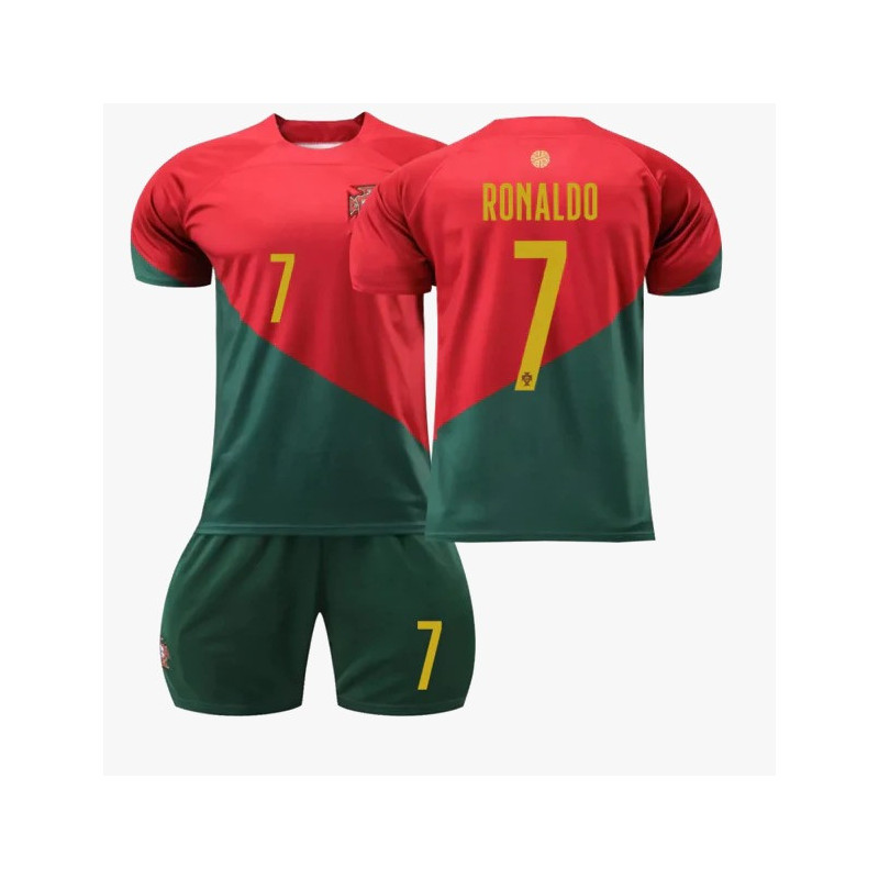Al Amal Football fan jersey Ronaldo Fullset shorts & Jersey Green & Maroon ( UNISEX )