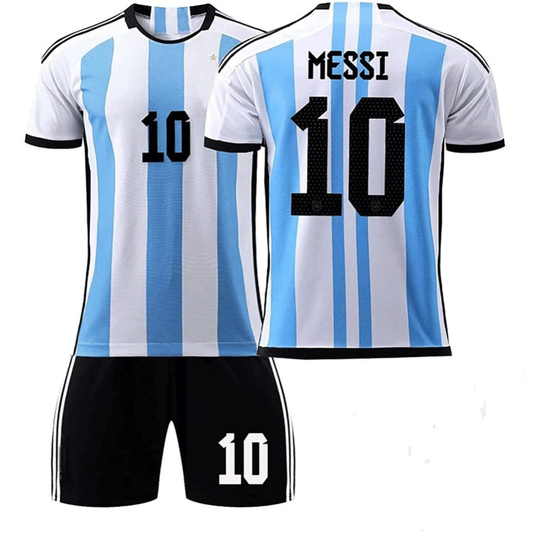 Al Amal Football fan jersey Messi Fullset shorts & Jersey white & Blue ( UNISEX )