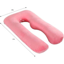 UK+ Pregnancy Pillows for Sleeping - U Shaped Maternity Pillows - Support for Back/Hips/Legs/Belly for Pregnant Women -Pregnancy Full Body Pillow with Velvet Cover(Pink)