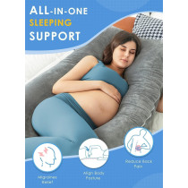 UK+ Pregnancy Pillows for Sleeping - U Shaped Maternity Pillows - Support for Back/Hips/Legs/Belly for Pregnant Women -Pregnancy Full Body Pillow with Velvet Cover(Pink)