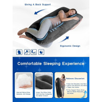 UK+ U-Shaped Pregnancy Pillow, Cotton Full Body Pillow for Pregnant Women Sleeping Support, Velvet Comfortable-light grey