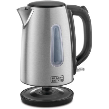 BLACK&DECKER Cordless Electric Kettle, 2200W Power, 1.7L, with Water-Level Indicator, Removable Filter & Auto Shut-Off, Stainless Steel Body, Perfect for Beverages, 2 years warranty, JC450-B5