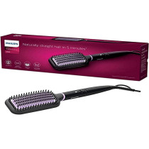 PHILIPS Stylecare Essential Heated Straightening Brush, Extra Large Brush Area, Tourmaline Ceramic Coating, 2 Temperature Settings, 3 Pin, Bhh88003, 2 Years Warranty