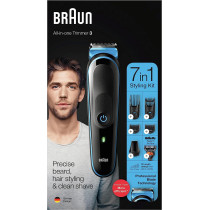 Braun Mgk 3245 All-In-One Trimmer 7-In-1 Beard Trimmer, Hair Clipper, Detail Trimmer, Rechargeable, With Gillette Proglide Razor, Blackblue