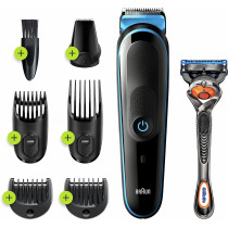 Braun Mgk 3245 All-In-One Trimmer 7-In-1 Beard Trimmer, Hair Clipper, Detail Trimmer, Rechargeable, With Gillette Proglide Razor, Blackblue
