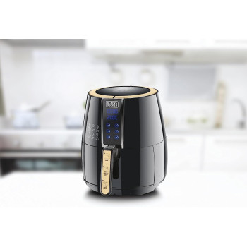 BLACK&DECKER Digital Air Fryer, 1500W, 4L/1.2kg, 360Degree Hot Air Convection Technology, Temperature & Time Controller, Touch Digital Display, Frying Grilling, Roasting & Baking, 2 years warranty, A400-B5