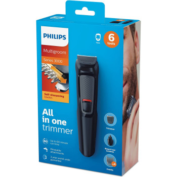 PHILIPS Multigroom Series 3000 6-In-1 Trimmer - Mg371013, 2 Years Warranty
