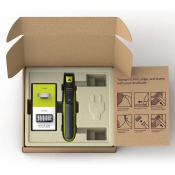 PHILIPS Norelco OneBlade Hybrid Electric Trimmer and Shaver, Frustration Free Packaging, QP2520/90