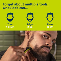 PHILIPS Norelco OneBlade Hybrid Electric Trimmer and Shaver, Frustration Free Packaging, QP2520/90