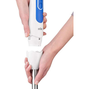 Braun Hand Blender MultiQuick 3 700W with 600ml BPA-free Beaker, 500ml Chopper, Whisk, Dual Speed, SplashControl & PowerBell Plus Technology MQ 3035 Sauce White"Min 1 year manufacturer warranty"