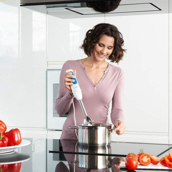 Braun Hand Blender MultiQuick 3 700W with 600ml BPA-free Beaker, 500ml Chopper, Whisk, Dual Speed, SplashControl & PowerBell Plus Technology MQ 3035 Sauce White"Min 1 year manufacturer warranty"