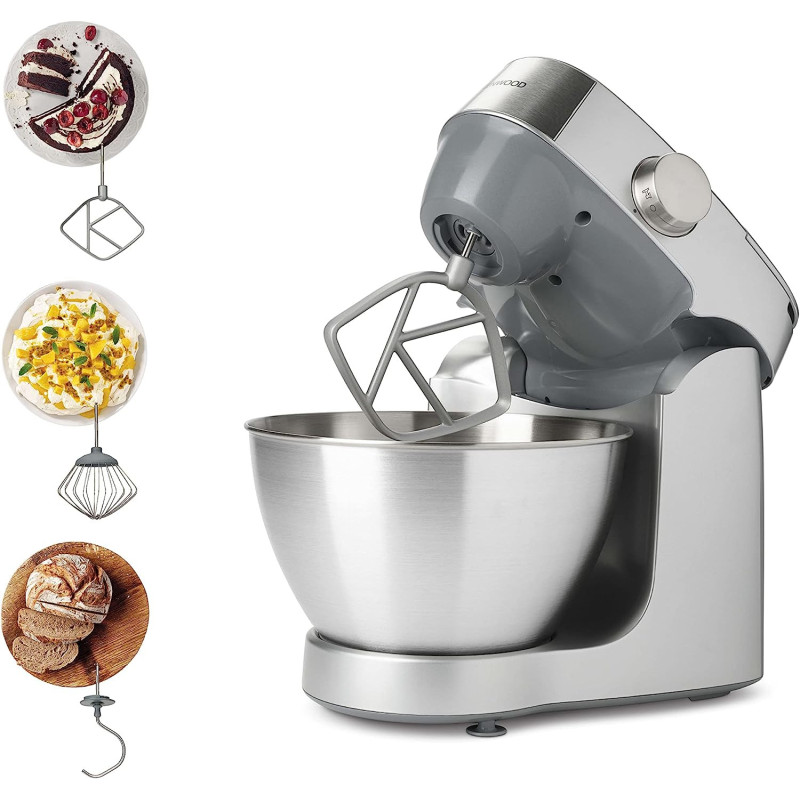 KENWOOD Stand Mixer Kitchen Machine PROSPERO+ 1000W with 4.3L Stainless Steel Bowl, K-Beater, Whisk, Dough Hook KHC29.A0SI Silver