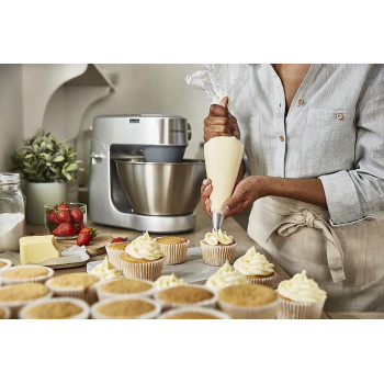 KENWOOD Stand Mixer Kitchen Machine PROSPERO+ 1000W with 4.3L Stainless Steel Bowl, K-Beater, Whisk, Dough Hook KHC29.A0SI Silver