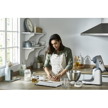 KENWOOD Stand Mixer Kitchen Machine PROSPERO+ 1000W with 4.3L Stainless Steel Bowl, K-Beater, Whisk, Dough Hook KHC29.A0SI Silver