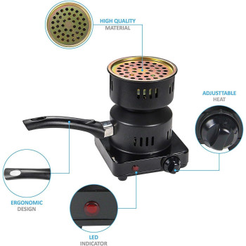 HookahMookah Boosey Electric Coal Charcoal Starter Burner Free Tongs - Hookah, Shisha, Nargila, Bbq, Fire Starter,