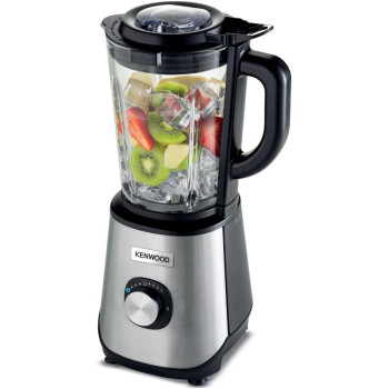 KENWOOD Glass Blender 1000W Power Blender Smoothie Blender/Smoothie Maker 1.5L with Grinder Mill, Chopper Mill, Ice Crush Function BLM45.720SS Black/Silver
