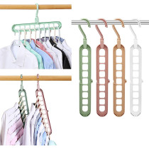 Magic Space Saving Clothes Hangers Multifunctional Smart Closet Organizer Premium Wardrobe Clothing Cascading Hanger 9 Slots, Innovative Design for Heavy Clothes, Shirts Pants Dresses Coats(4 Pack)