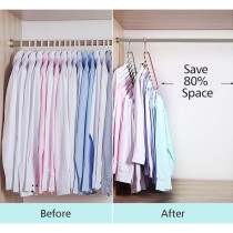 Magic Space Saving Clothes Hangers Multifunctional Smart Closet Organizer Premium Wardrobe Clothing Cascading Hanger 9 Slots, Innovative Design for Heavy Clothes, Shirts Pants Dresses Coats(4 Pack)