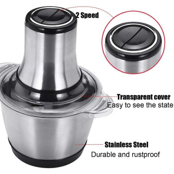 EDCV Meat Mincer 3l 800w Electric Meat Grinder Blender Mincer Mixer Stainless Steel Electric Chopper Automatic Food Processor Machine F09927