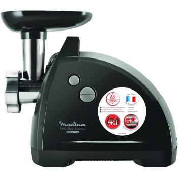 MOULINEX HV8 Plus 4IN1 Meat Mincer, 2000 Watts, Black, Plastic, Steel, ME682827, 1 year warranty