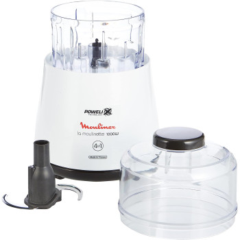 MOULINEX DPA144 1000w 4 in 1 La Moulinette Chopper, 500 ml Capacity Bowl, White, 1 year warranty