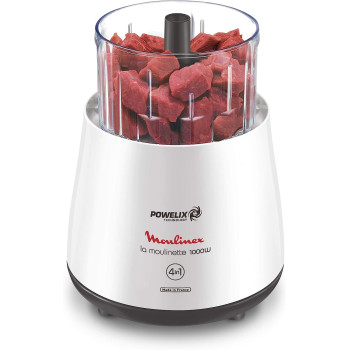 MOULINEX DPA144 1000w 4 in 1 La Moulinette Chopper, 500 ml Capacity Bowl, White, 1 year warranty